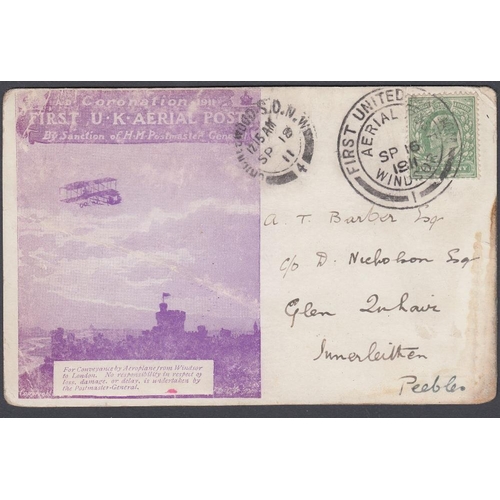 150 - STAMPS AIRMAIL Collection of 1911 Aerial Post covers and cards including various colour envelopes, E... 