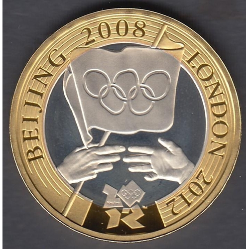 19 - COINS : 2008 Olympic Games handover Silver Proof £2 coin with gold plating, boxed and cert