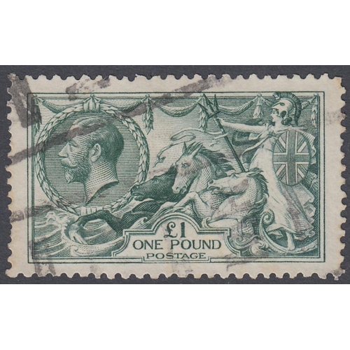 360 - STAMPS GREAT BRITAIN 1913 £1 Green average to good used example of this scarce stamp SG 403