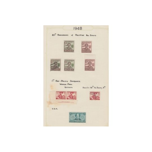 134 - STAMPS SCOUTS, album with a world selection of mint or used stamps, all on the theme of scouting, wi... 