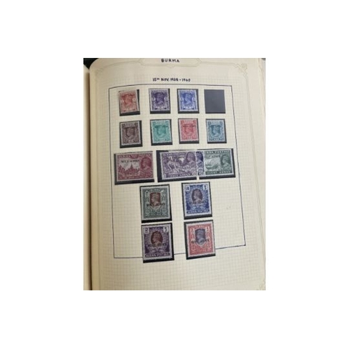 40 - STAMPS : WORLD, box with 13 albums or stockbooks, with lots of Commonwealth material with useful Aus... 