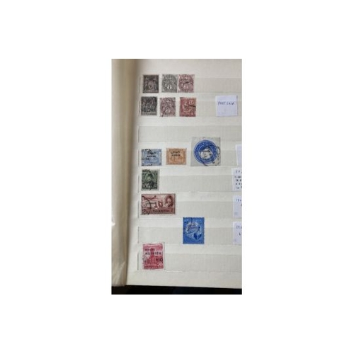 49 - STAMPS : MIDDLE EAST, box with mint & used in six stockbooks. Includes Iran, Iraq, Jordan, Saudi, Ku... 