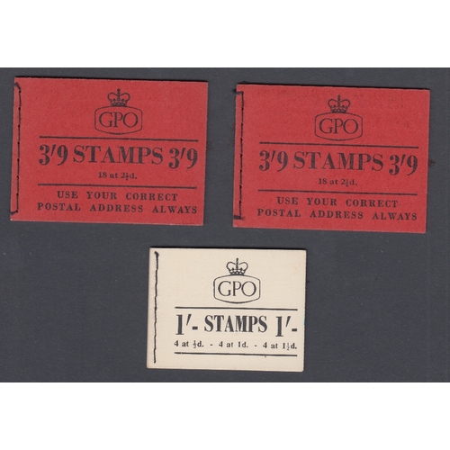 366 - STAMPS GREAT BRITAIN Three early complete booklets, GVI and early QEII, BD10, and G4 x 2