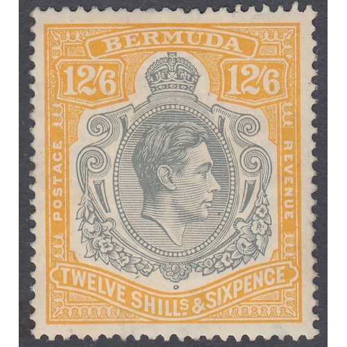 440 - STAMPS BERMUDA 1940 12/6 Grey and Pale Orange, lightly mounted mint SG 120c