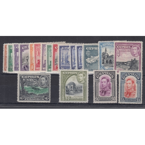 465 - STAMPS CYPRUS 1938 mounted mint set to £1 SG 151-163 Cat £250