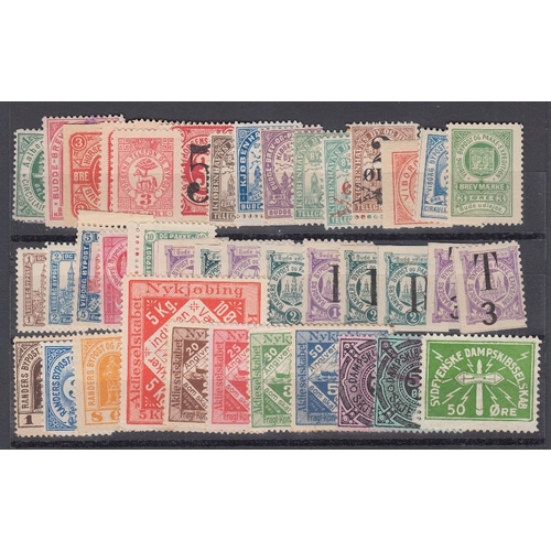 467 - STAMPS DENMARK Local stamps, 39 mint examples, interesting lot and seldom offered