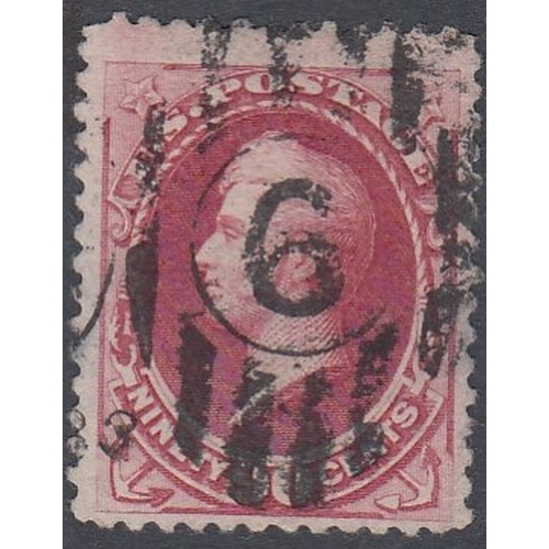 617 - STAMPS USA 1879 90c Carmine Lake used horizontal crease SG 193