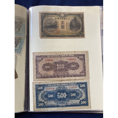 28 - BANK NOTES : Album of World bank notes in used condition, India, Belgium, Hong Kong, Canada etc