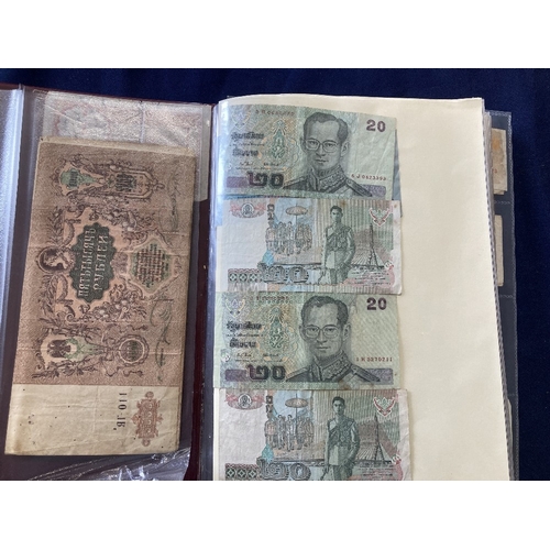 28 - BANK NOTES : Album of World bank notes in used condition, India, Belgium, Hong Kong, Canada etc