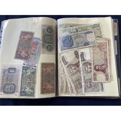 28 - BANK NOTES : Album of World bank notes in used condition, India, Belgium, Hong Kong, Canada etc