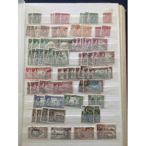 51 - STAMPS : Mixed box of mainly British Commonwealth in stock books and albums, Hong Kong, Jamaica, New... 