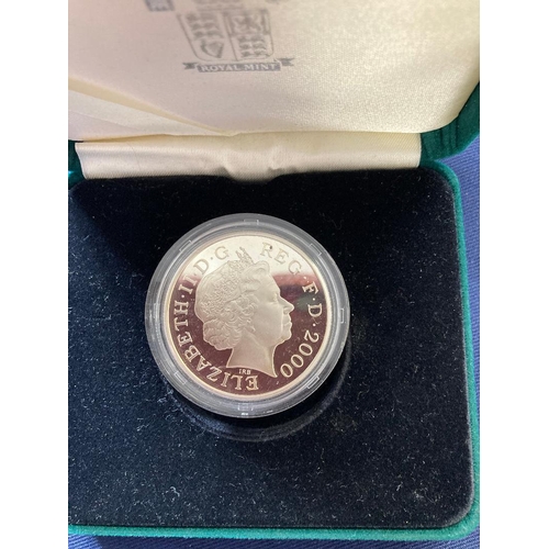 7 - COINS : 2002 Silver £5 commemorative coin Queen Mother, in proof condition in display case