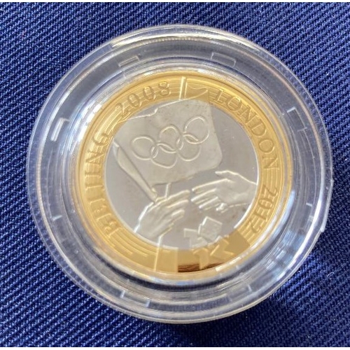 9 - COINS : 2008 Silver Proof £2 coin PIEDFORT for Olympics handover, in display box with cert