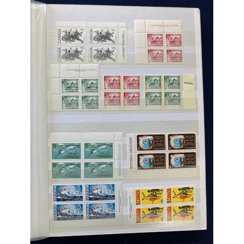 452 - STAMPS CANADA 1953 -1980's unmounted mint in blocks of four , values to $5 (100's)