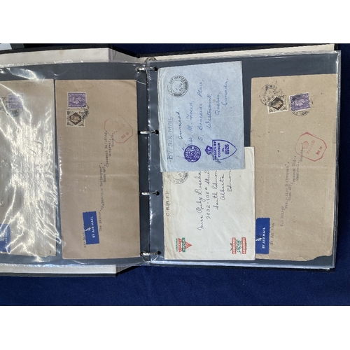 161 - STAMPS POSTAL HISTORY Cover album containing commercial and Censor mail from GVI period good lot  (9... 