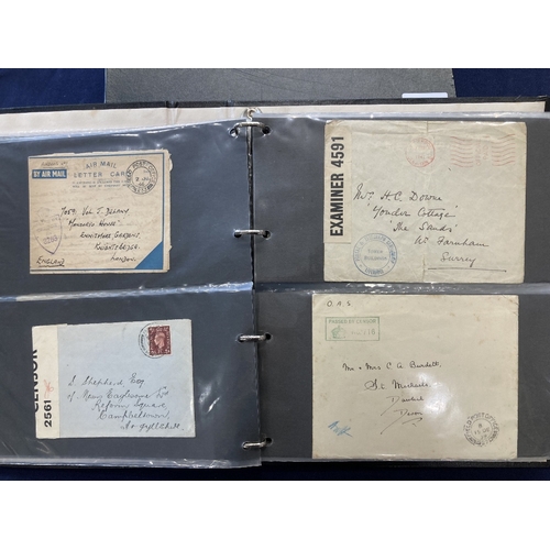 161 - STAMPS POSTAL HISTORY Cover album containing commercial and Censor mail from GVI period good lot  (9... 