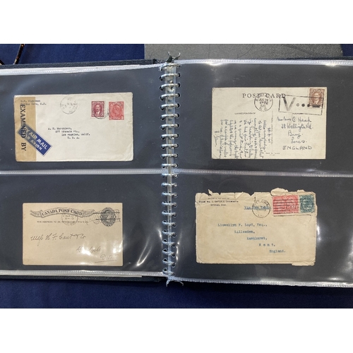 162 - STAMPS POSTAL HISTORY CANADA, album of postal stationery and covers QV to GVI period, good lot inclu... 