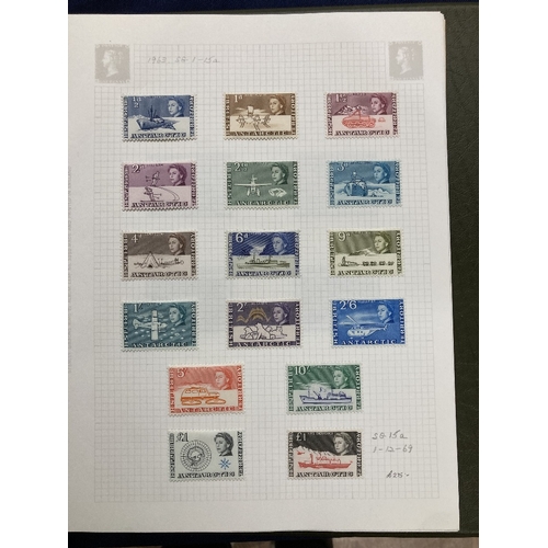 441 - STAMPS BRITISH ANTARCTIC 1963 to 1986 mint collection in an album, includes 1963 set lightly M/M to ... 