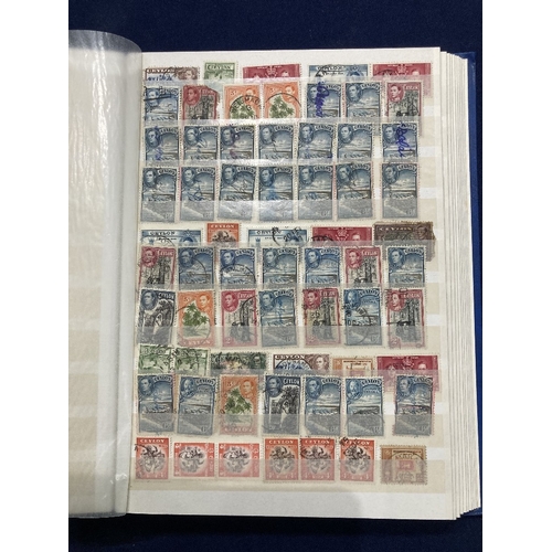 455 - STAMPS CEYLON Stock book crammed full of pre 1950 used issues with duplication