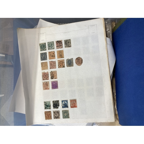 109 - STAMPS : Large plastic tub of loose stamps, covers, albums, album pages etc