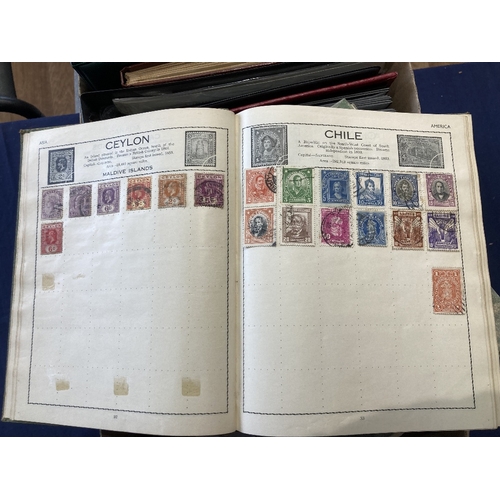 111 - STAMPS : mixed box of various albums and stock books, includes some GB mint issues