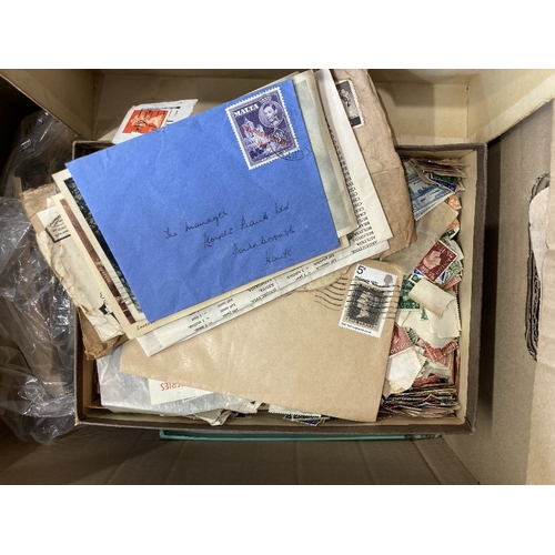 129 - CHARITY STAMPS Mixed box of stamps covers etc including loose stamps etc , Being sold on behalf of P... 