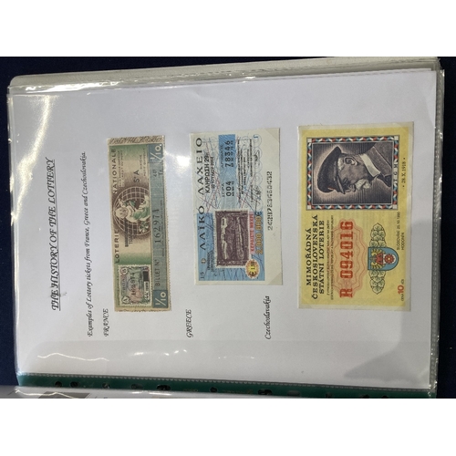 157 - STAMPS LOTTERY, a fine collection in two binders on the history of Lotteries in the post, with pre-s... 