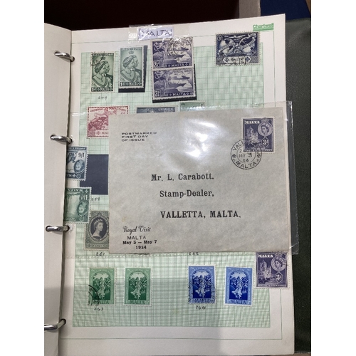 52 - STAMPS : Mixed box of Commonwealth and GB in albums, album pages and stock cards, good value lot and... 