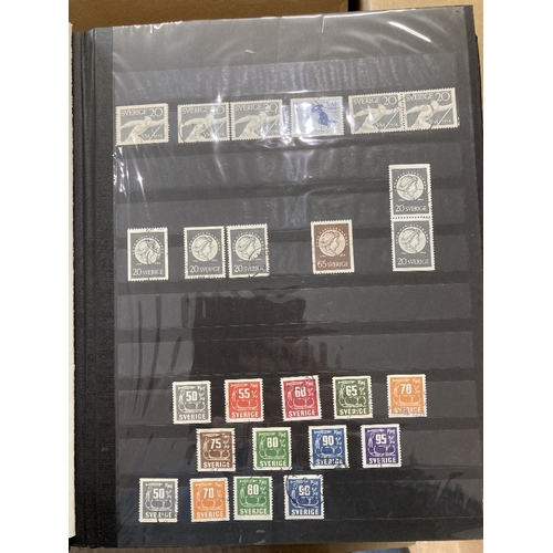 81 - STAMPS : Mixed box of stamp albums, Spain, Sweden, Switzerland, 1950's to 2000 period