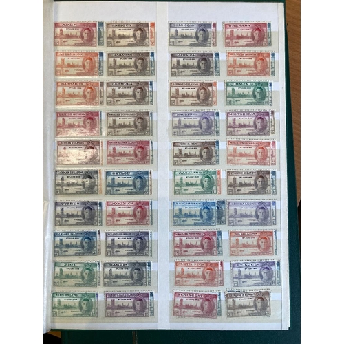 48 - STAMPS : British Commonwealth KGVI Crown album plus 3 stockbooks of mint and used. Some better mater... 