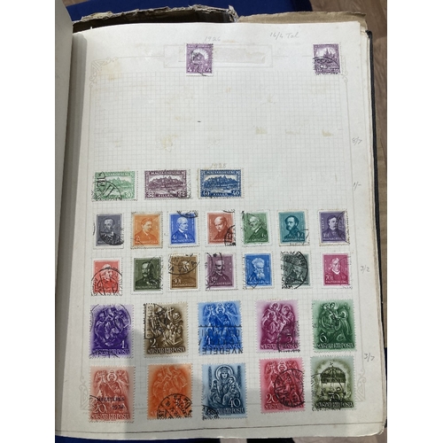 114 - STAMPS : Small box with four all World albums / stockbooks