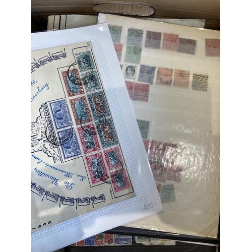 37 - STAMPS : BRITISH COMMONWEALTH, box with large quantity of mint & used stamps, with covers from acros... 