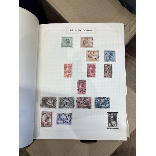 58 - STAMPS : WORLD, a large box with various albums, stockbooks, pages etc with 1000s of mint and used. ... 