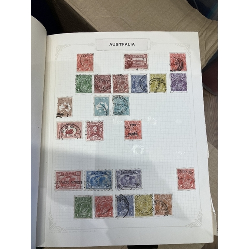 58 - STAMPS : WORLD, a large box with various albums, stockbooks, pages etc with 1000s of mint and used. ... 