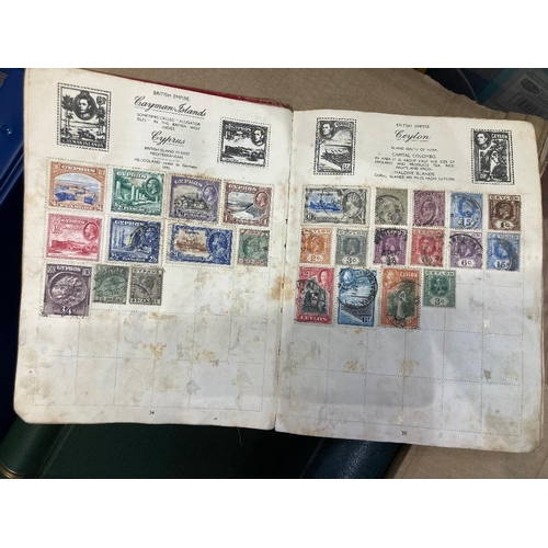 58 - STAMPS : WORLD, a large box with various albums, stockbooks, pages etc with 1000s of mint and used. ... 