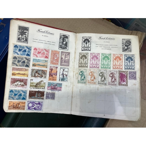 58 - STAMPS : WORLD, a large box with various albums, stockbooks, pages etc with 1000s of mint and used. ... 