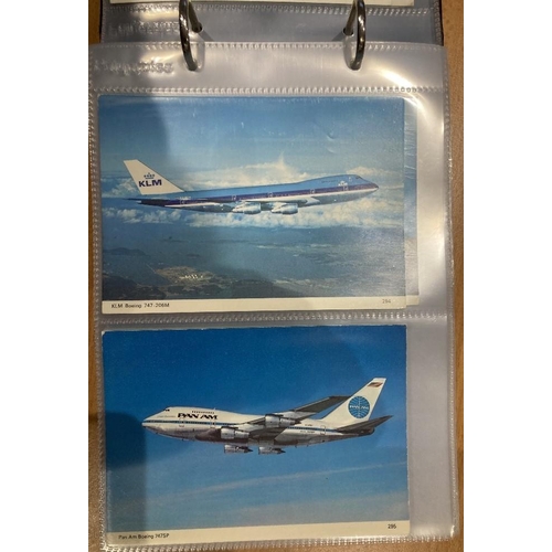 12 - Album of Airliner postcards including Concorde and Pan Am etc  (70 cards)