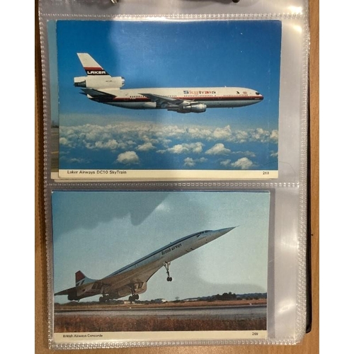 12 - Album of Airliner postcards including Concorde and Pan Am etc  (70 cards)