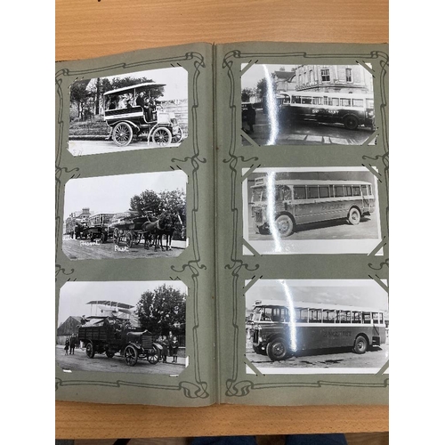 2 - Old Postcard album with cards of East Kent and Maidstone and District Buses, lots of lovely old nost... 