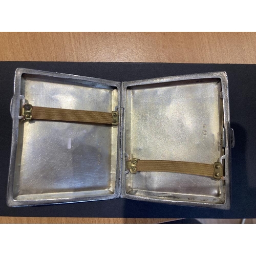 72 - 1921 Silver cigarette case hallmarked Birmingham , a few minor dents, 100g