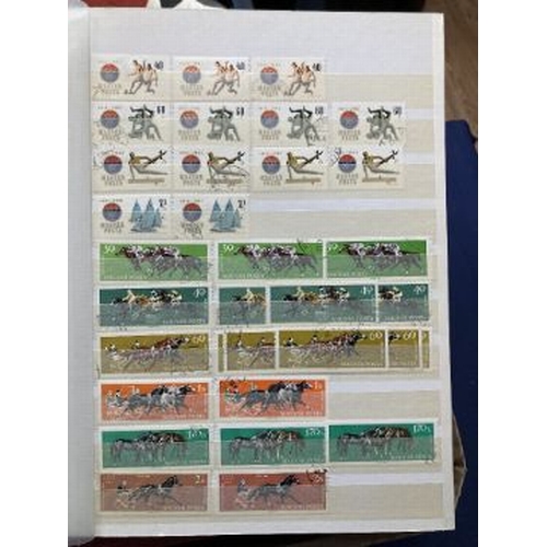 63 - STAMPS : World accumulation in nine albums and stock books, Hungary, New Zealand, Spain, Belgium, Cz... 