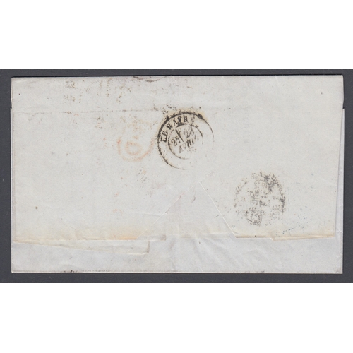 113 - STAMPS POSTAL HISTORY : 1870 Late Fee L1 cover from London to France with additionally L1 boxed hand... 