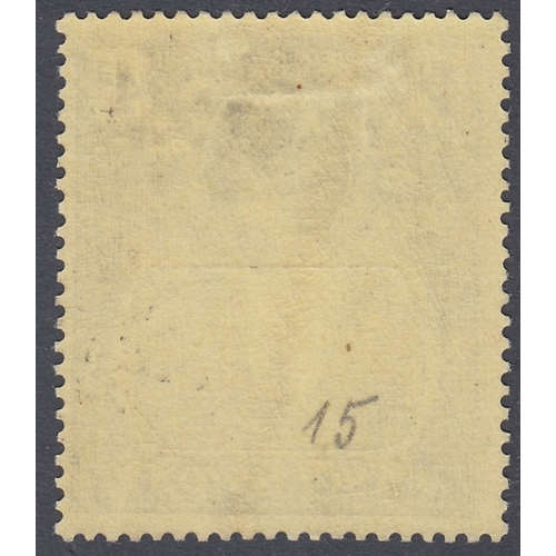 131 - STAMPS ASCENSION 1924 GV Badge issue, 4d grey-black & black/yellow, with 'Broken Mainmast' variety, ... 