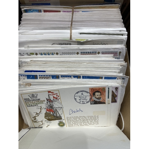 49 - STAMPS Mixed box of First day covers, stamps etc from GB and Channel Islands, plus and old stamp alb... 