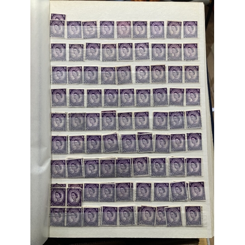 80 - STAMPS Seven large stockbooks of used duplicated GB stamps Edward VII to QEII with watermark varieti... 