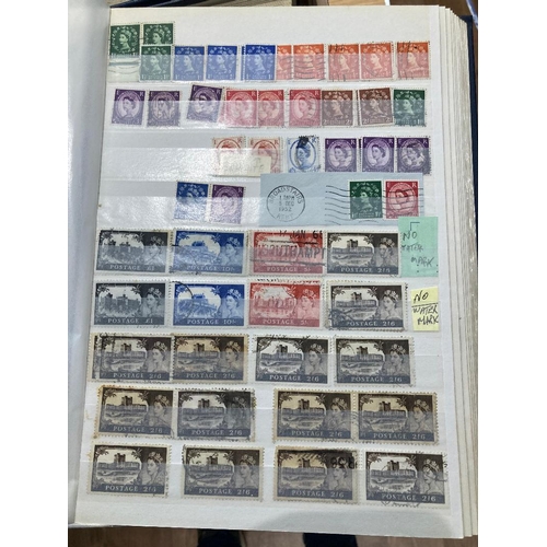 80 - STAMPS Seven large stockbooks of used duplicated GB stamps Edward VII to QEII with watermark varieti... 