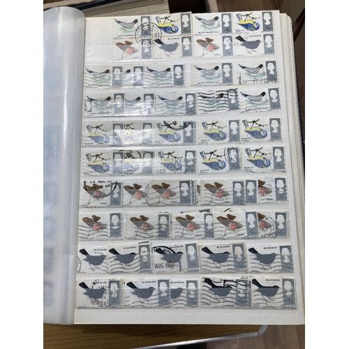 81 - STAMPS Six large stockbooks of used duplicated mainly GB stamps QE II. but includes some QV plus pos... 