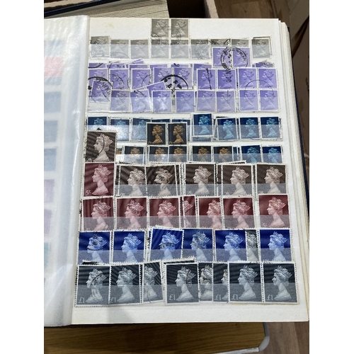 81 - STAMPS Six large stockbooks of used duplicated mainly GB stamps QE II. but includes some QV plus pos... 