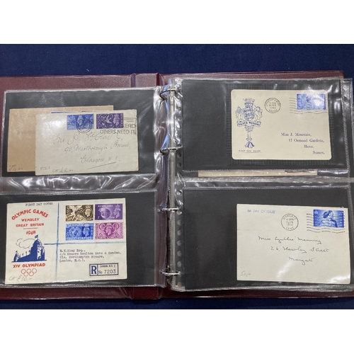 309 - STAMPS Album of early covers GV to early QEII, mainly plain covers but some better ones spotted incl... 