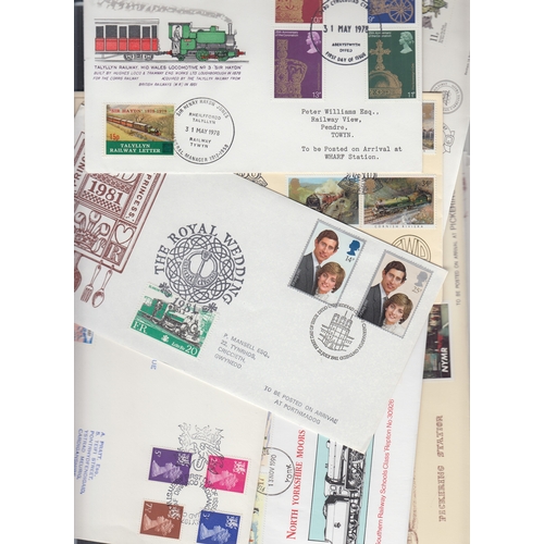 75 - STAMPS Railway Postal history covers and first day covers, including better cancels (approx 20 items... 